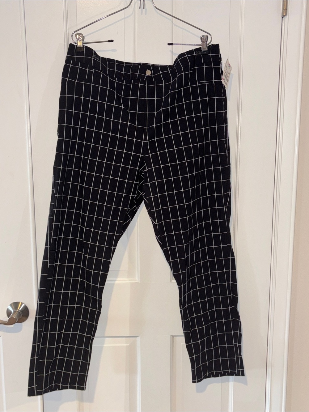 Women's Black Windowpane Dress Pants